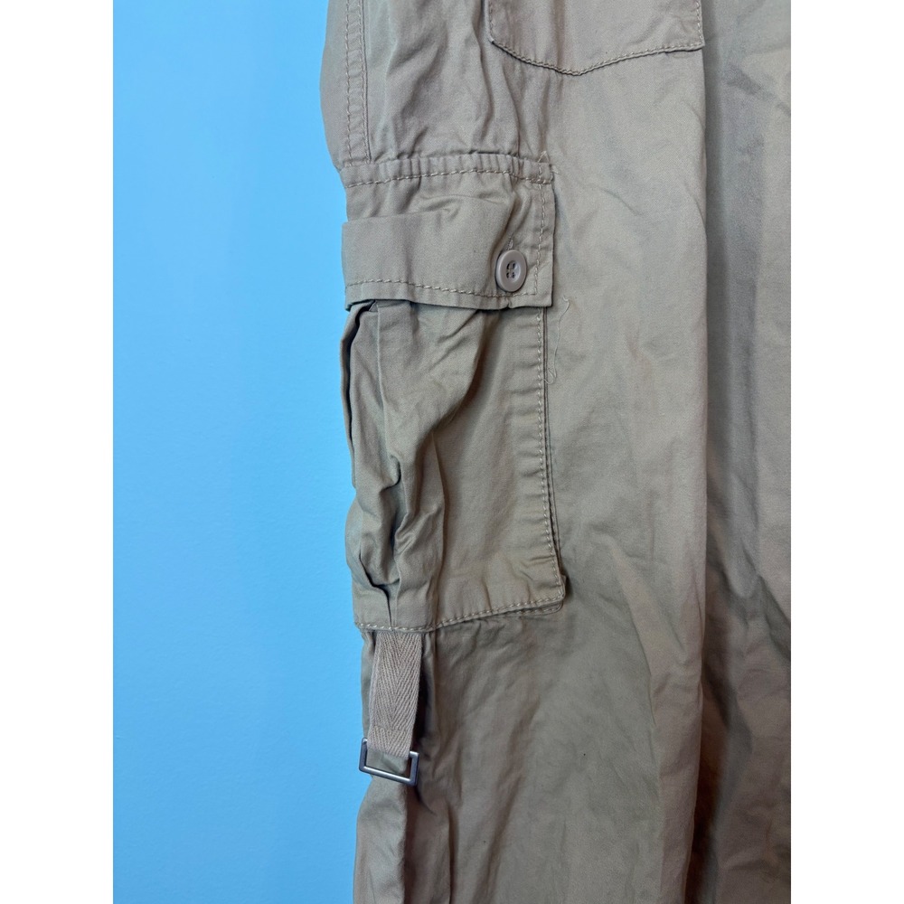 Angel Kiss Y2K Tan Khaki Cargo Pants Large Utility Gorpcore Grunge Ties Straps - Picture 5 of 12